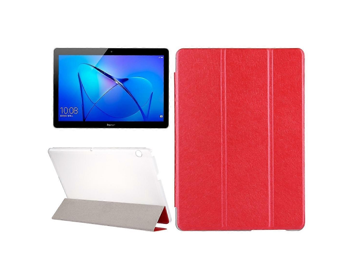 Capa De Couro Com Textura De Seda Horizontal E Flip Para Huawei Mediapad T3 10 De 9,6 Polegadas Com Suporte Triplo