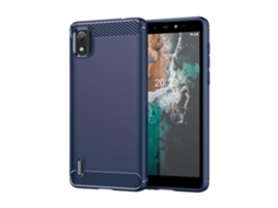 Capa De Celular De Fibra De Carbono Tpu Com Textura Escovada Para Nokia C2 2ª Edição