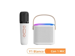 Conjunto de Alto falante Bluetooth MDUG com Microfone (branco + 1 Microfone)