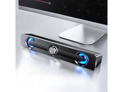 Soundbar HEXINYIGJLY Gaming Bluetooth,usb Plug Play, para Desktop e Monitor Preto
