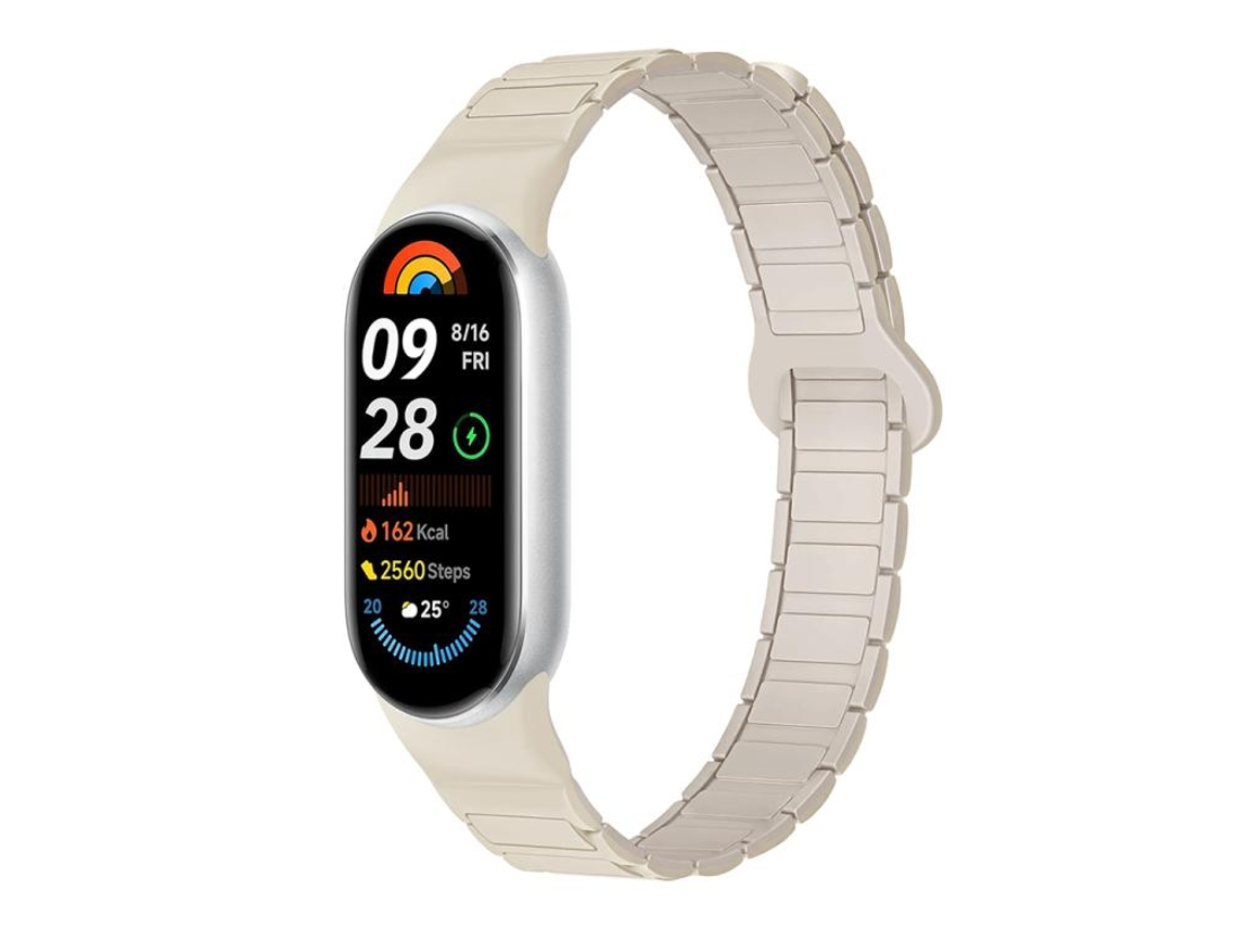 Bracelete para Xiaomi Smart Band 10/9/8 Silicone Magnético com Três Esferas Luz de Estrela Branca XIAOMOYU