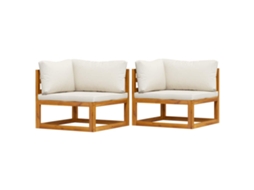 Maison Exclusive - Sofás De Canto Seccionais 2 Pcs Com Almofadões Branco Nata