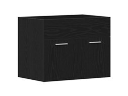 Gabinete para Pia de Banheiro em Carvalho Preto 60x38,5x46 cm Madeira Engenheirada MAISON EXCLUSIVE