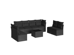 Garden Sofa Set, Garden Sofa Sets Vidaxl Preto Rattan / Vime (n/a)