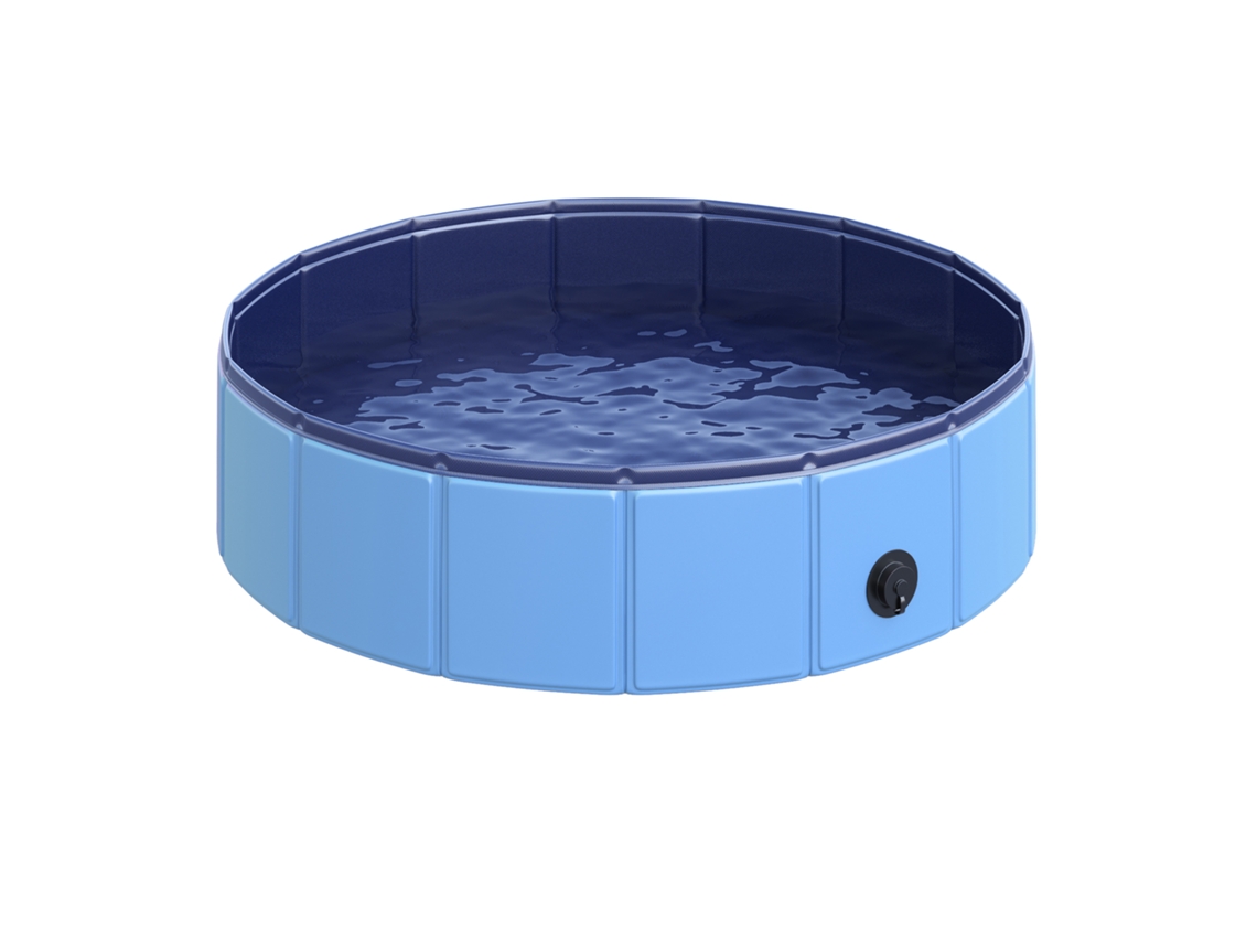 Piscina dobrável para cães e gatos, antiderrapante, PVC, interior e exterior, Ø80x20 cm | S/MARCA