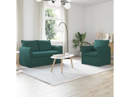 Vidaxl Conjunto De Sofás 2 Unid. Verde-escuro Tecido