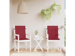 Vidaxl Almofadões Lombares Cadeiras Jardim 2pcs Oxford Vermelho Tinto