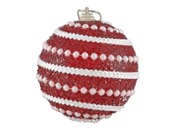 2/4pcs Bolas De Decoração De Natal Com Strass Brilhantes 8cm Para Árvore De Natal E Festa 2023 4 Peças Rojo 3