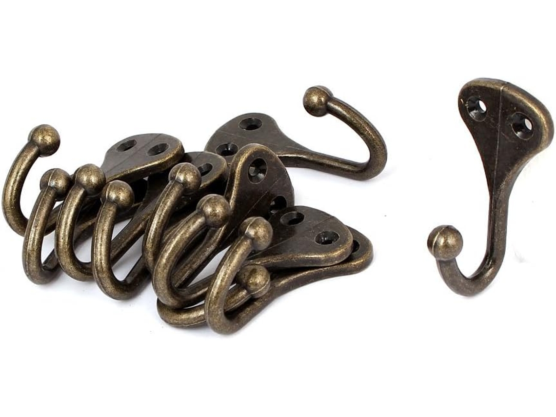 Conjunto de 10 Acessórios para Banheiro com Ganchos em Liga de Zinco CHABERLU (62x30 mm)