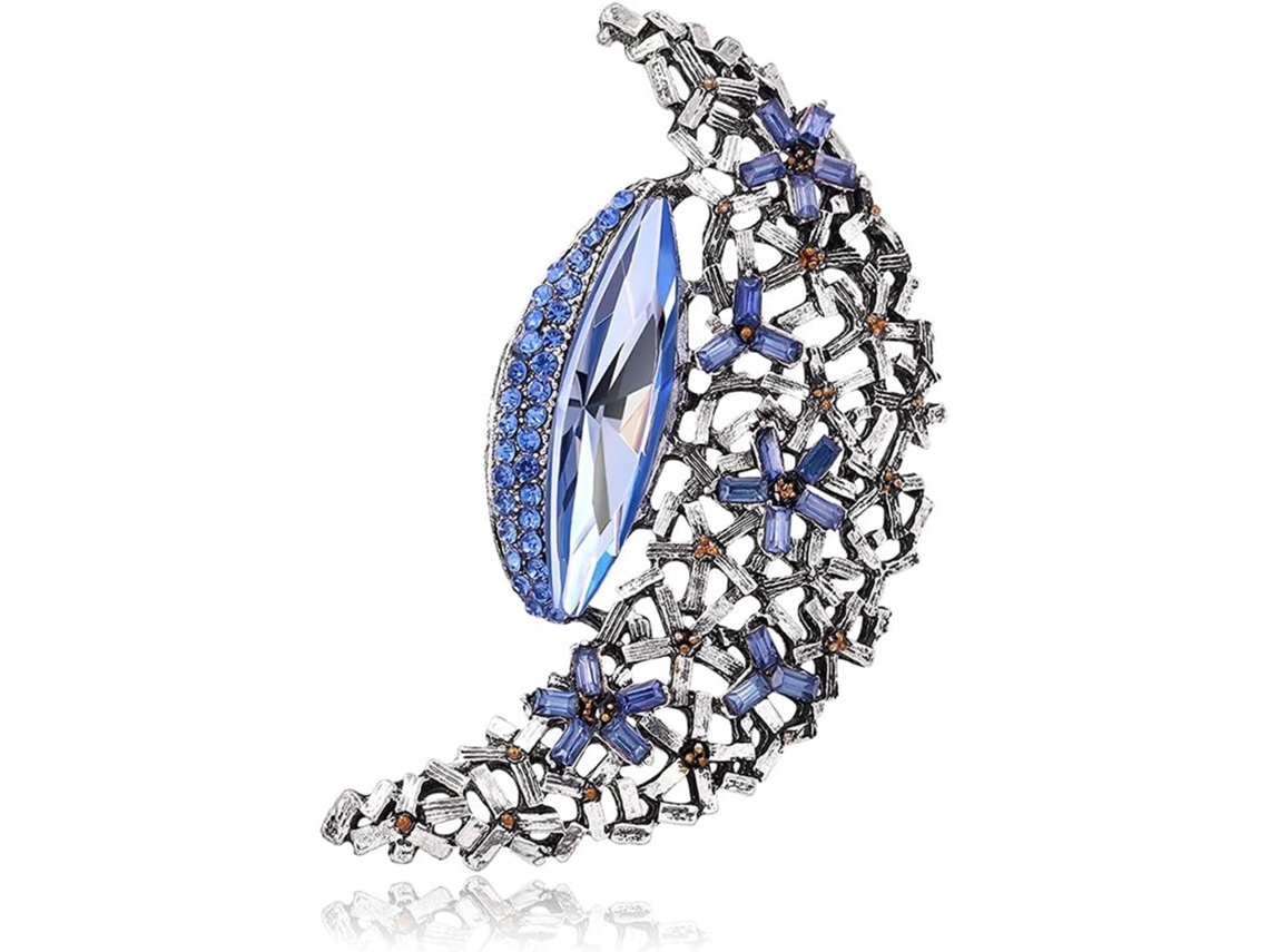 Broche Lua De Cristal Retrô Elegante Personalizado Aoo Match Com Caixa Acessórios