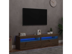 Vidaxl Móvel Tv C/ Luzes Led 2pcs Derivados Madeira Carvalho Artisiano