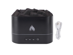 Difusor de Óleos Essenciais Vulcão com Chama Simulada 7 Cores 250ml USB | S/MARCA
