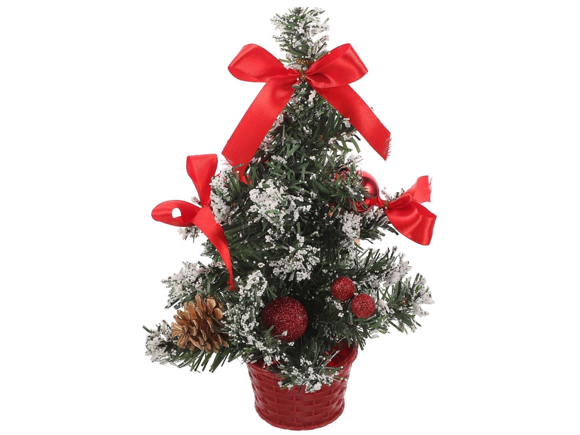 Mini Árvore De Natal Vermelha Para Decoração De Mesa, 30,00 X 30,00 X 15,00 Cm, 1 Peça Olysi Shop
