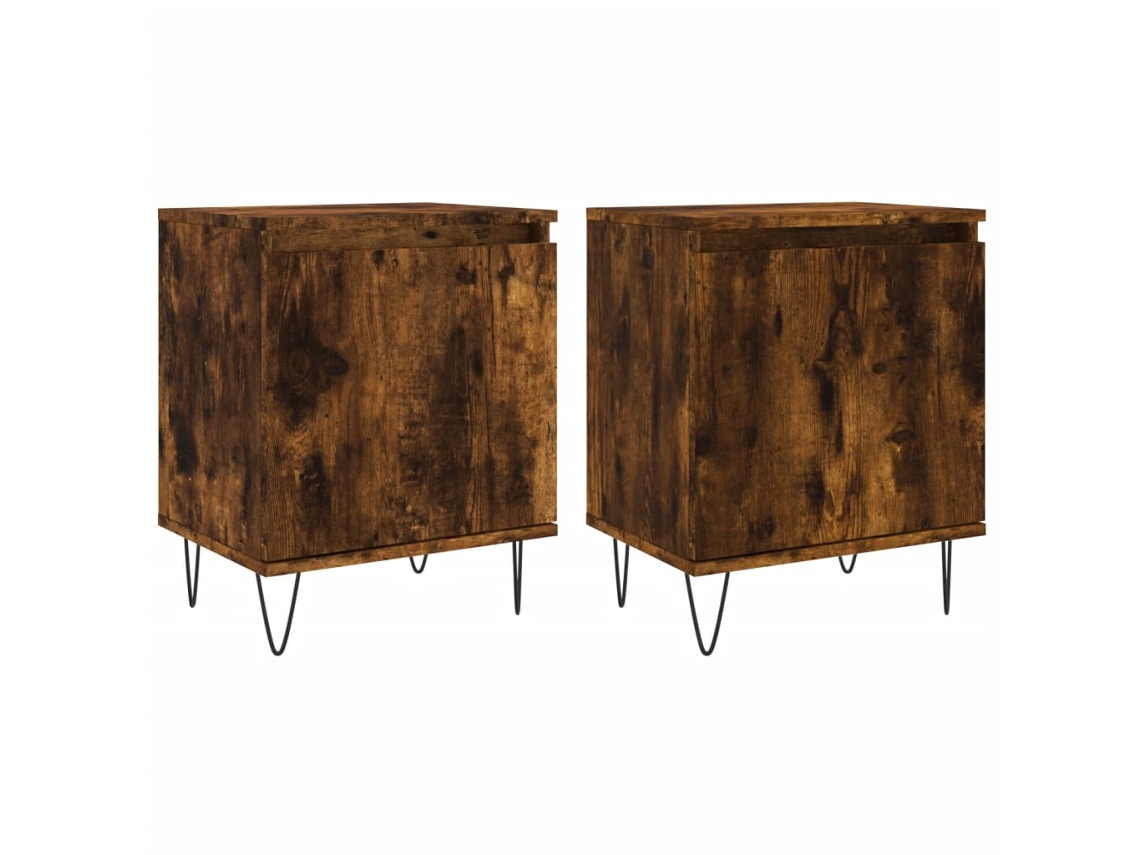 Bedside Cabinet, Bedside Cabinets Vidaxl Marrom Madeira Processada (n/a)