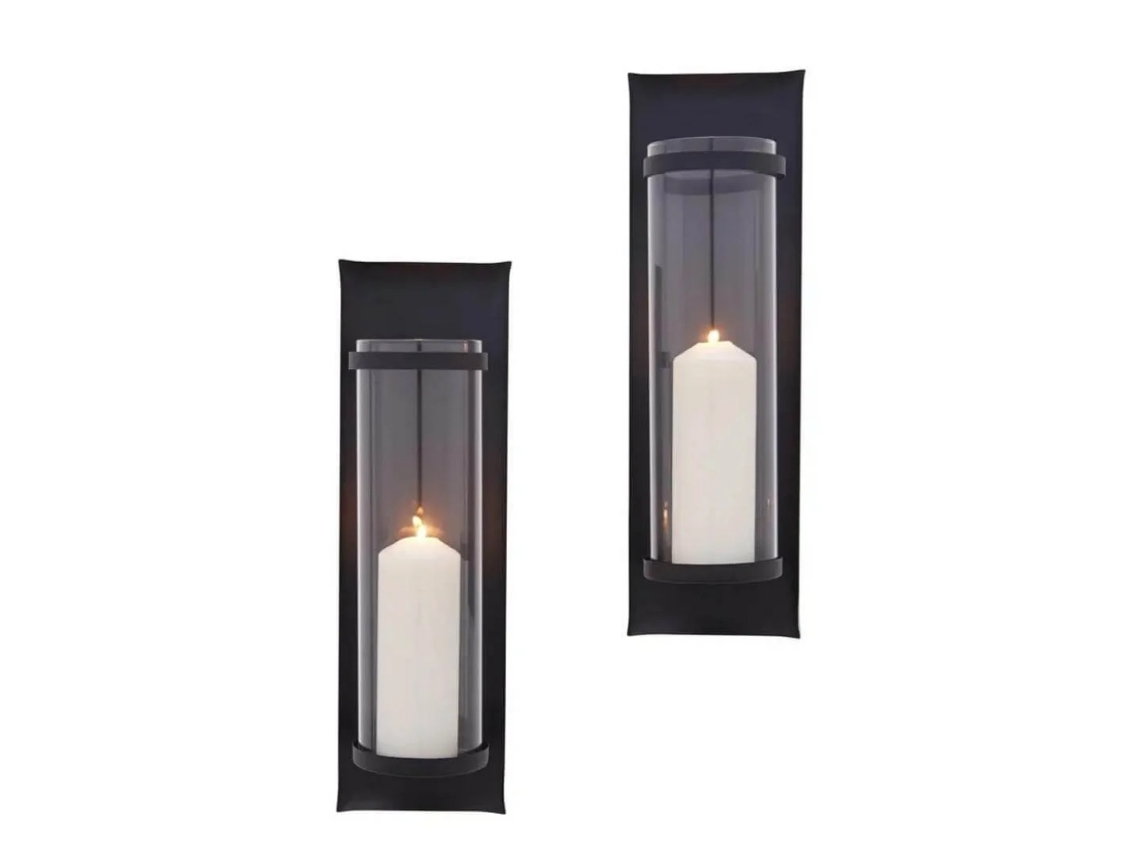 Castiçal Bloco de Luz Luminária de Parede Pacote com 2 Peças Forjadas BRILVIBERA