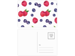 Conjunto de Cartões Postais Aniversário com Ilustração Mirtilo e Morango da Diythinker 20 Unidades, 14,5 Cm