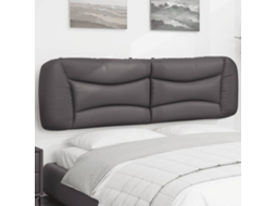Vidaxl Almofadão De Cabeceira Hvar 180 Cm Couro Artificial Cinzento