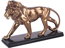 Elegante Estatueta Decorativa Artística Dourada Resina Maciça Design Refinado Escritório Casa GOKOCO