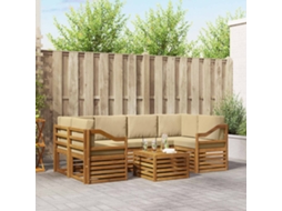Vidaxl Conjunto De Sofás Para Exterior 7 Pcs Natural E Bege
