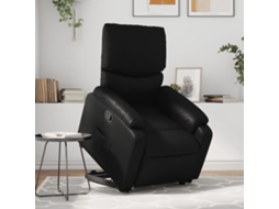 Vidaxl Poltrona Reclinável Elevatória Couro Artificial Preto