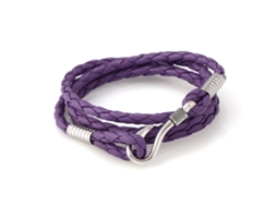 Pulseira Unissex Alça Mão Tricot Pu Roxo