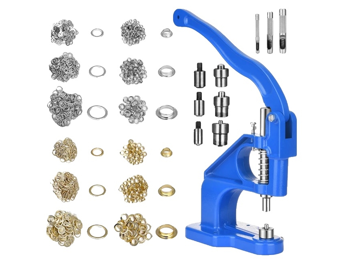 Kit De Ferramentas Para Ilhós, Material De Aço, Uso Versátil, Azul