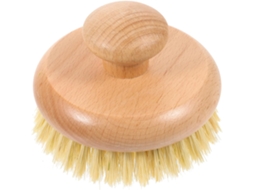 Escova De Banho Redonda Inoomp Com Cabo Longo Madeira Faia, Escova Esfoliante Para Pele Macia, Ideal Para Uso Doméstico
