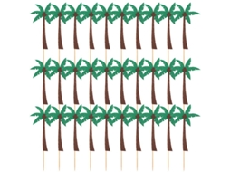 30 Unidades De Enfeite De Bolo De Festa Havaiana