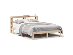 Estrutura de Cama com Cabeceira Pinho Maciço MAISON EXCLUSIVE (140x200 cm)