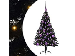 Conjunto 1 Decoração De Árvore De Natal Vidaxl Preto Pvc (120 Cm)