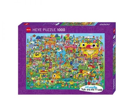 Puzzle 1000 peças Burgerman Doodle Village (Idade minima recomendada: 14 anos)