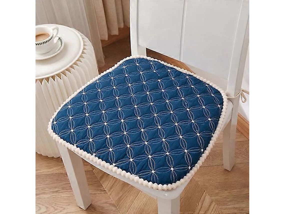 Omni cojines de Silla Interior 45x45 com Capa Removível, Conjunto de 2 para Móveis de Jardim Exterior, Cojines Azul Escuro Antiderrapantes Blanco