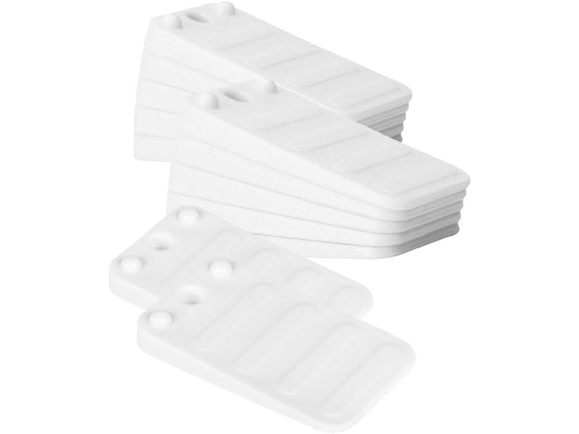 Conjunto De 12 Cunhas Niveladoras Plástico Abs Toddmomy Para Estabilização Móveis, Prevenindo Oscilações, Na Cor Branca