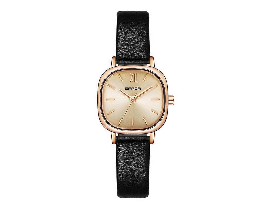 Relógio Feminino Sanda P1098 Com Mostrador Oval E Escala De Barras Simples, Relógio De Quartzo.