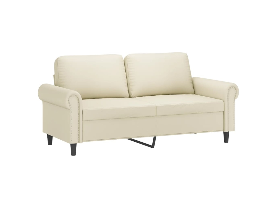2-seater Sofa, 2-seater Sofas Vidaxl Creme Couro Artificial (n/a)