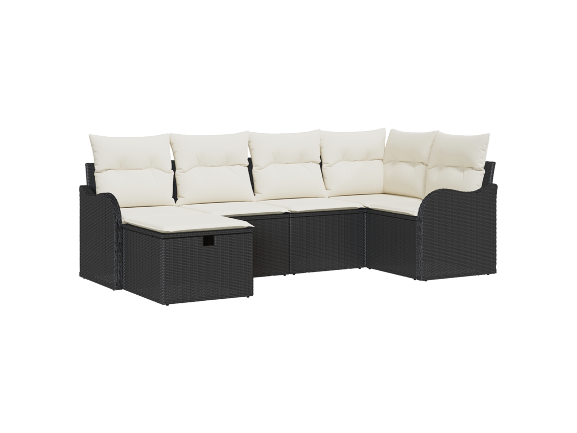 Conjunto 6 Móveis De Jardim Vidaxl Castanho Vime Pe (232,5 X 122,5 X 85 Cm)