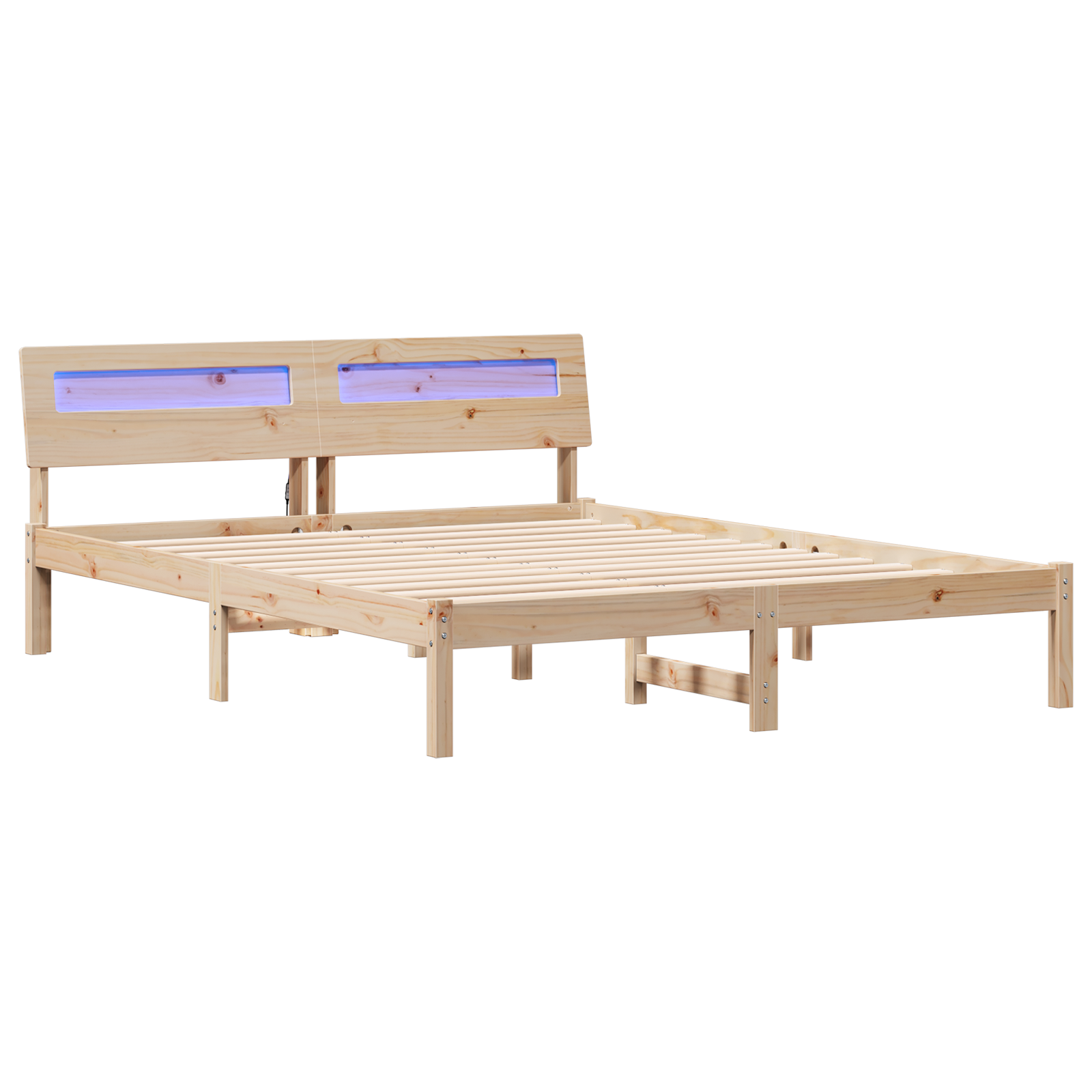 Conjunto 1 Estrado De Cama Plataforma Vidaxl Castanho Madeira De Pinho Maciça (140 X 200 Cm)