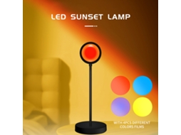 Rebe-lâmpada De Por Do Sol Usb Com 4 Filmes De Cores Diferentes Projetor Led Giratório 360 Graus Para Fotografia E Festa