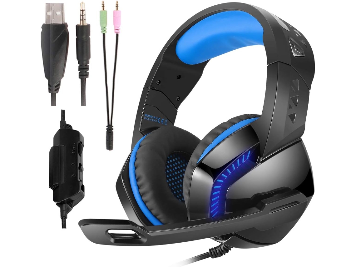 Fone De Ouvido Para Jogos Com Plugue 3, 5mm, Microfone Com Cancelamento De Ruído Para Ps4, Xbox One, Nintendo Switch, Pc