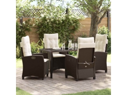 Vidaxl Conjunto De Jantar Para Jardim 5 Unid. Castanho Vime Pe