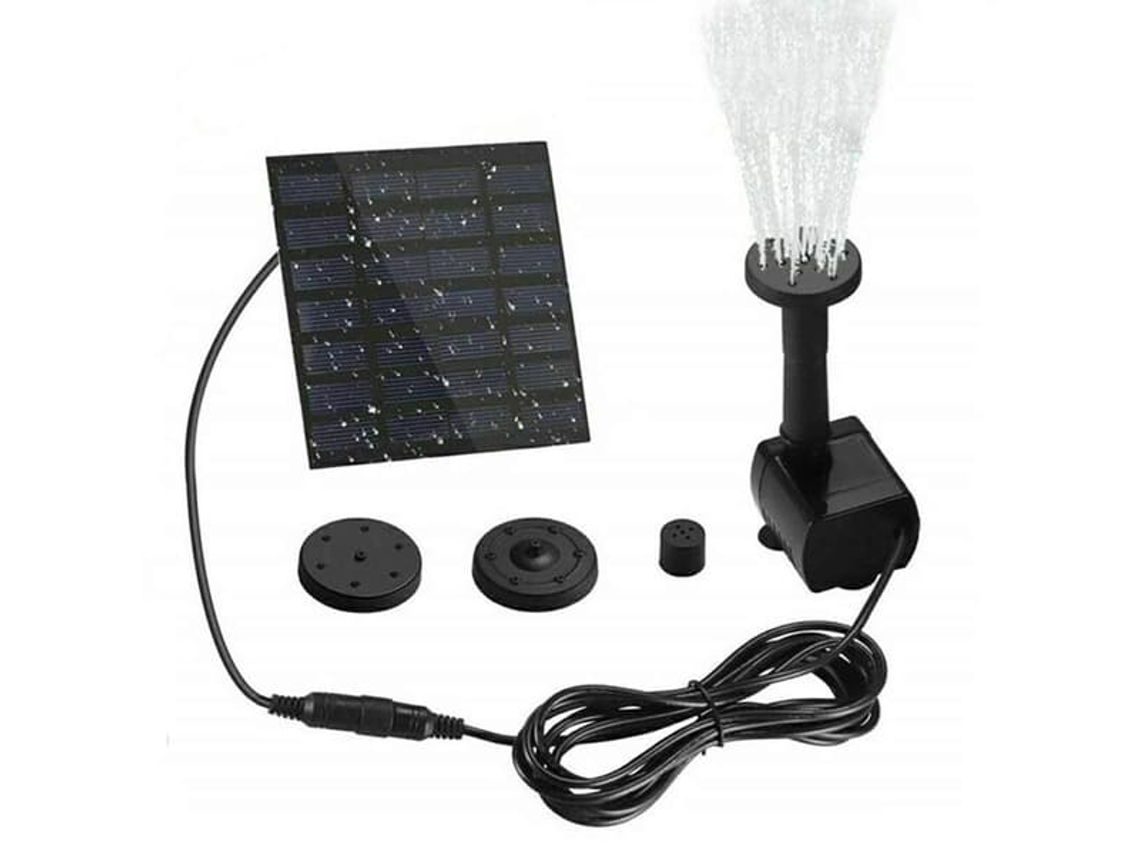 Fonte De Água Com Células Solares E 4 Bicos De Aspersão.