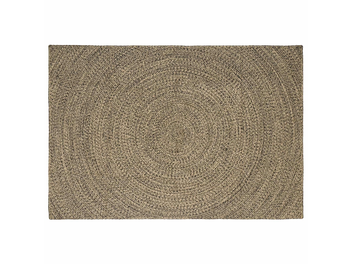 Vidaxl Tapete De Área Natural E Preto 200 X 290 Cm Juta
