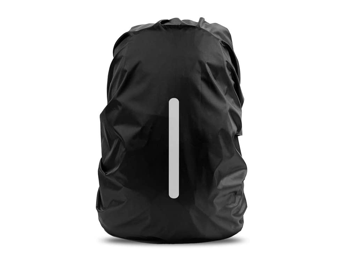 Mochila impermeável Slowmoose com capa de chuva refletiva, preta, média