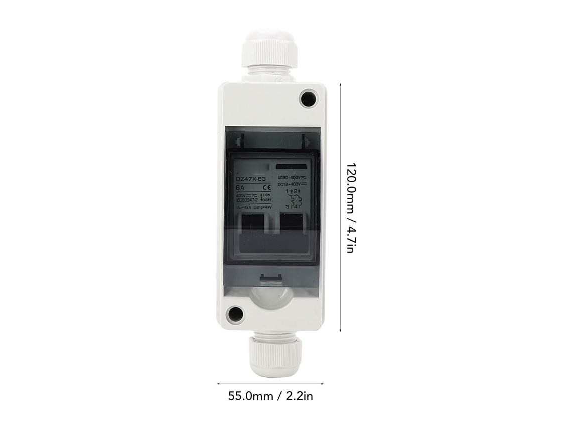 Laxiscreed Disjuntor Miniatura Dc 2p Ip65 À Prova De Água Para Sistemas Fotovoltaicos Solares