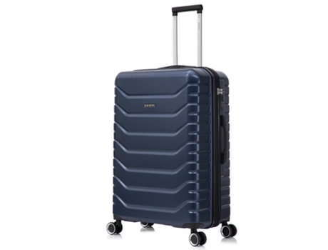 Mala Grande Expansível Abspc 75x49x31cm 33,50cm Estendida | 114l 123l | 28 Polegadas | 25kg Com Fecho De Combinação Semi Rígido Azul Marinho Raykong
