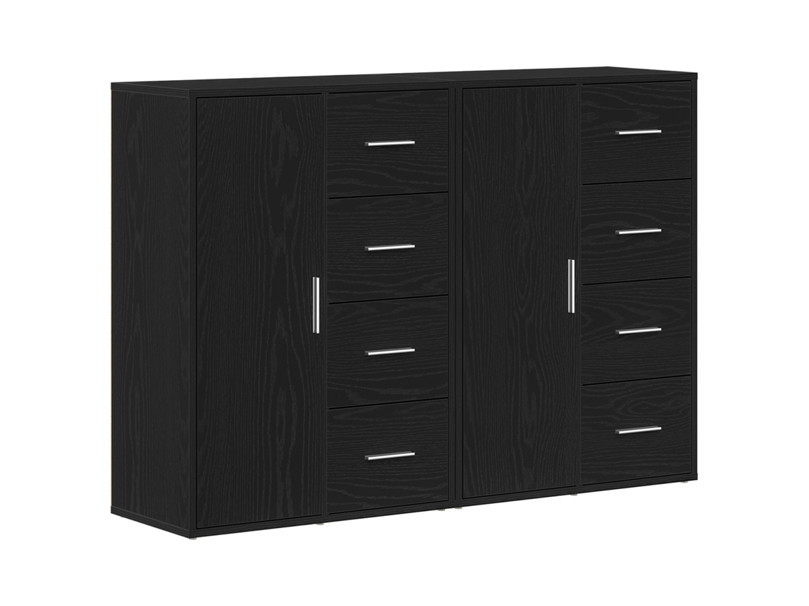 Conjunto 2 Buffet Moderno Vidaxl Preto Derivados De Madeira (60 X 31 X 84 Cm)