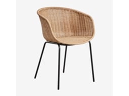 Sklum Pack De 2 Cadeiras De Jantar Com Braços Em Rattan Sintético E Aço New Tulua Poliéster Preto      Sem Almofada
