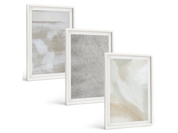 Pinturas Murais Modernas Design Abstrato Moderno Moldura Branca Fotos Para O Escritório Espelharte (3 Piezas De 40x60 Cm)