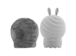 KOFIHETY Bolsa De Água Quente Em Silicone Para Micro Ondas Com Capa De Pelúcia Cinza Aquecimento Rápido, Modelo Infantil