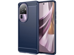 Capa Textura Fibra Proteção para Oppo Reno 10 Pro Plus HONGWE. Textura Macia Anti-Choque Azul